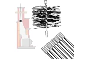 PHABCF Fiberglass Chimney Cleaning Kit, with Rod and Brush, Standard 1/4" NPT Fitting