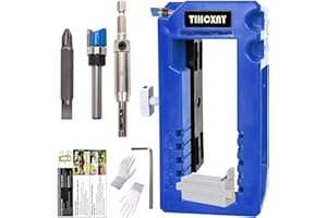 TIHCXNY (Blue) Door Hinge Router Template, Door Clamps, Door Mortise, Door Mounting Kit Fits 90 Degree Angles, and Door Hinges with Hinge Type Square, 1/4" or 5/8" Thickness, 3" to 5" Length