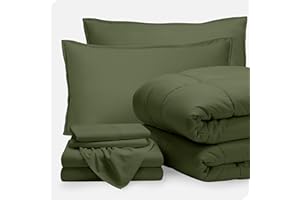 Bare Home Bed-in-A-Bag Parure de lit 7 pièces – Alternative au duvet d'oie, ultra douce 1800 de qualité supérieure – Literie 