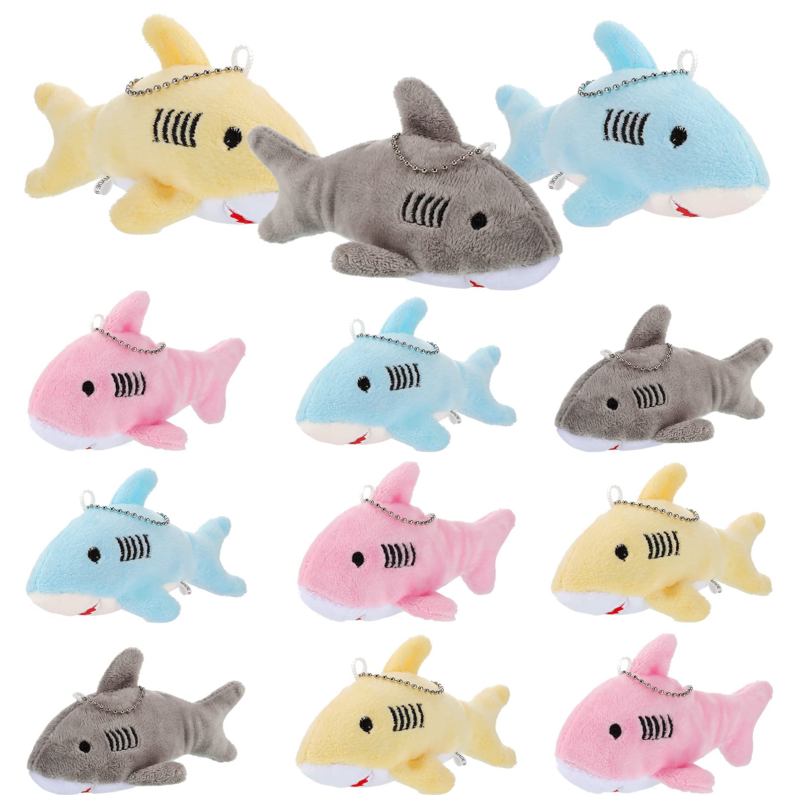 Photo 1 of Chalyna Mini Stuffed Animal Soft Shark Plush Toys Shark Bulk Party Favors Tiny Ocean Animal Toys for Baby Kids Stuffs, 4.7 Inch(No Light,Multicolor)
