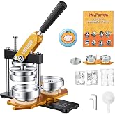VEVOR Button Maker Machine 75 mm (3 inches) Metal Badge Punch Press Kit | Children DIY Presents Pin Maker, Round Button Making Supplies with 100pcs Button Parts, Circle Cutter, and Panda Magic Book