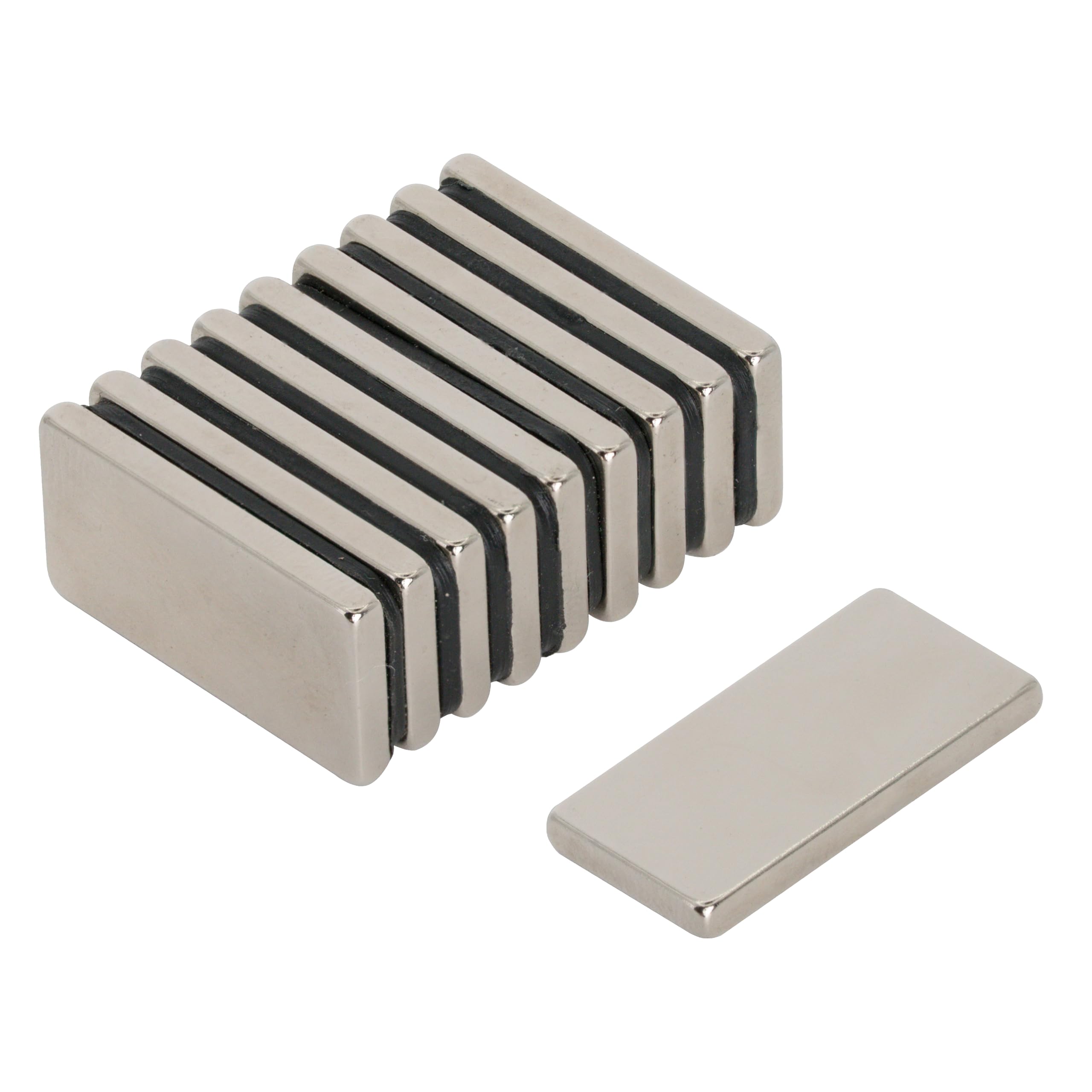 N42 Neodymium Magnet for Arts, Crafts, Model Making, DIY, Hobbies, Office and Home - 20mm x 10mm x 2mm thick - 2.1kg Pull - Pack of 10