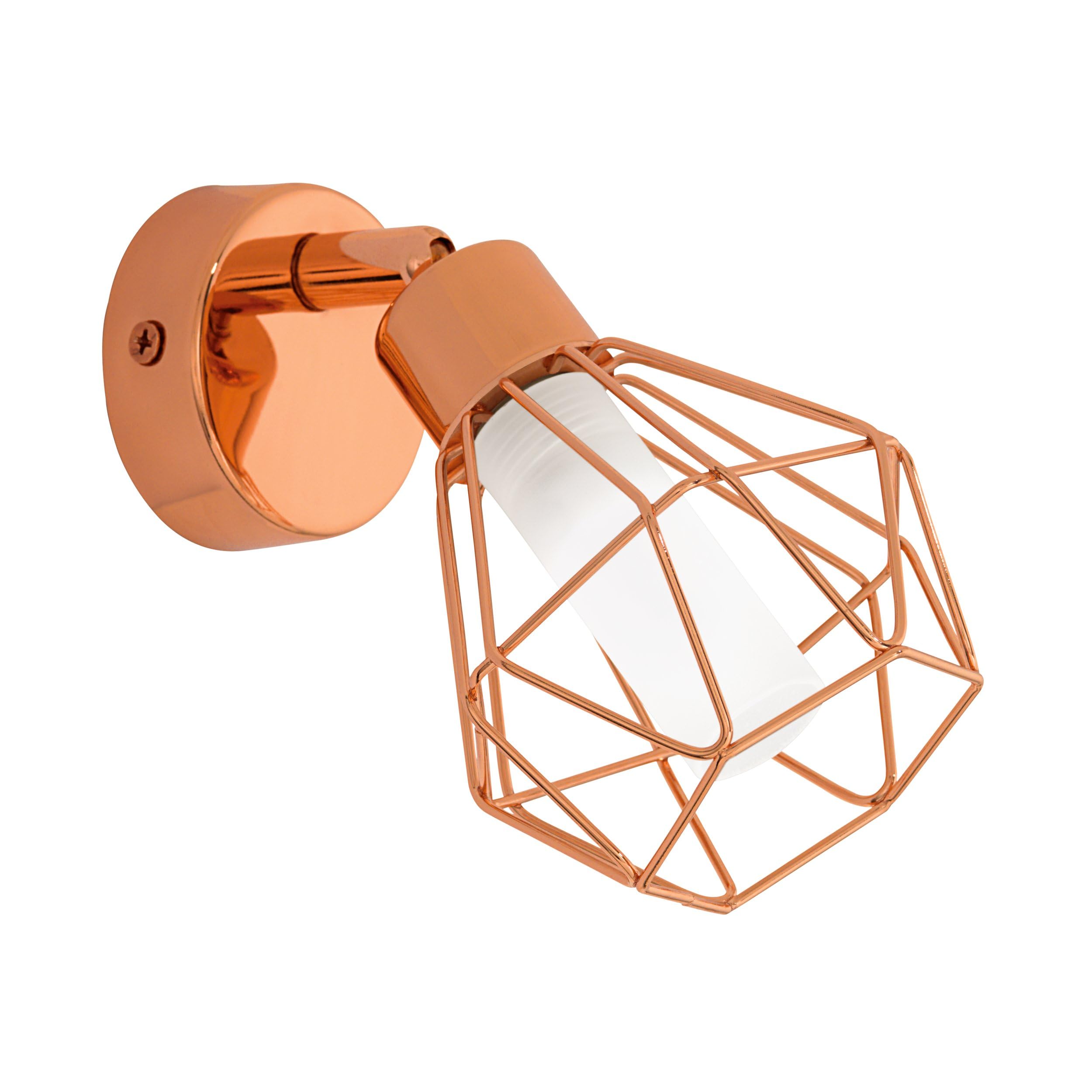 EGLO Zapata LED Wall Light, Ceiling Light, Wall Spotlight Made of Metal and Satin Glass, Living Room Lamp in Copper, White, Hallway Lamp with G9 Bulb, Warm White