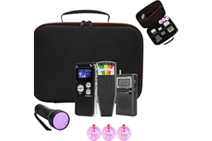 BESILO 8 Pcs Ghost Hunting Kit with 1 EMF Meter,1 EVP Recorder,1 Spirit Box,1 UV Light,3 LED Light up Cat Balls & 1 Carrying Case