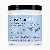 Utzy Naturals CreaBrainIQ | High Dose Creatine Powder - 10g | 45 Servings | Unflavored Creatine Monohydrate that Supports Cognitive Energy, Focus &amp; Mental Fatigue | For Muscle Support &amp; Brain Health