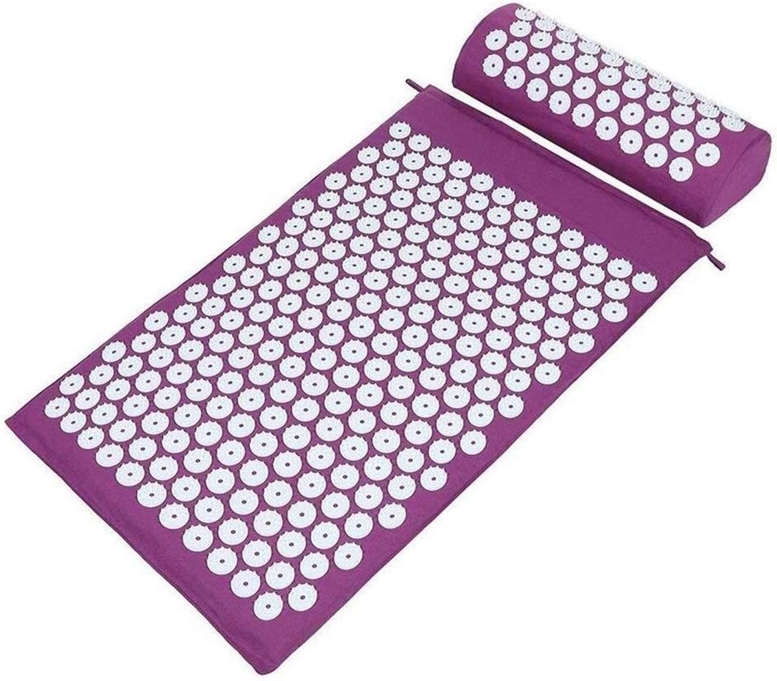 Amazon Com Gjf Yoga Spiky Massage Mat Acupressure Mat Pillow Body Massager Acupressure Mat Purple Sports Outdoors