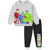 Marvel Avengers Captain America, Ironman, and Hulk Boys 2 Piece Sweatshirt and Pants Set for Toddlers and Big Kids