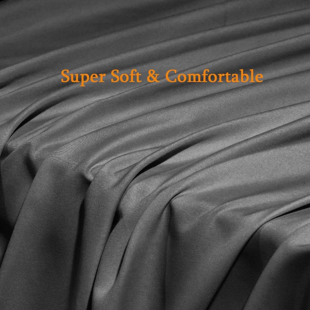 SONORO KATE Bed Sheet Set Super Soft Microfiber 1800 Thread Count Luxury Egyptian Sheets Fit 18-24 Inch Deep Pocket Mattress Wrinkle and Hypoallergenic-6 Piece (Dark Grey, King): Kitchen & Dining