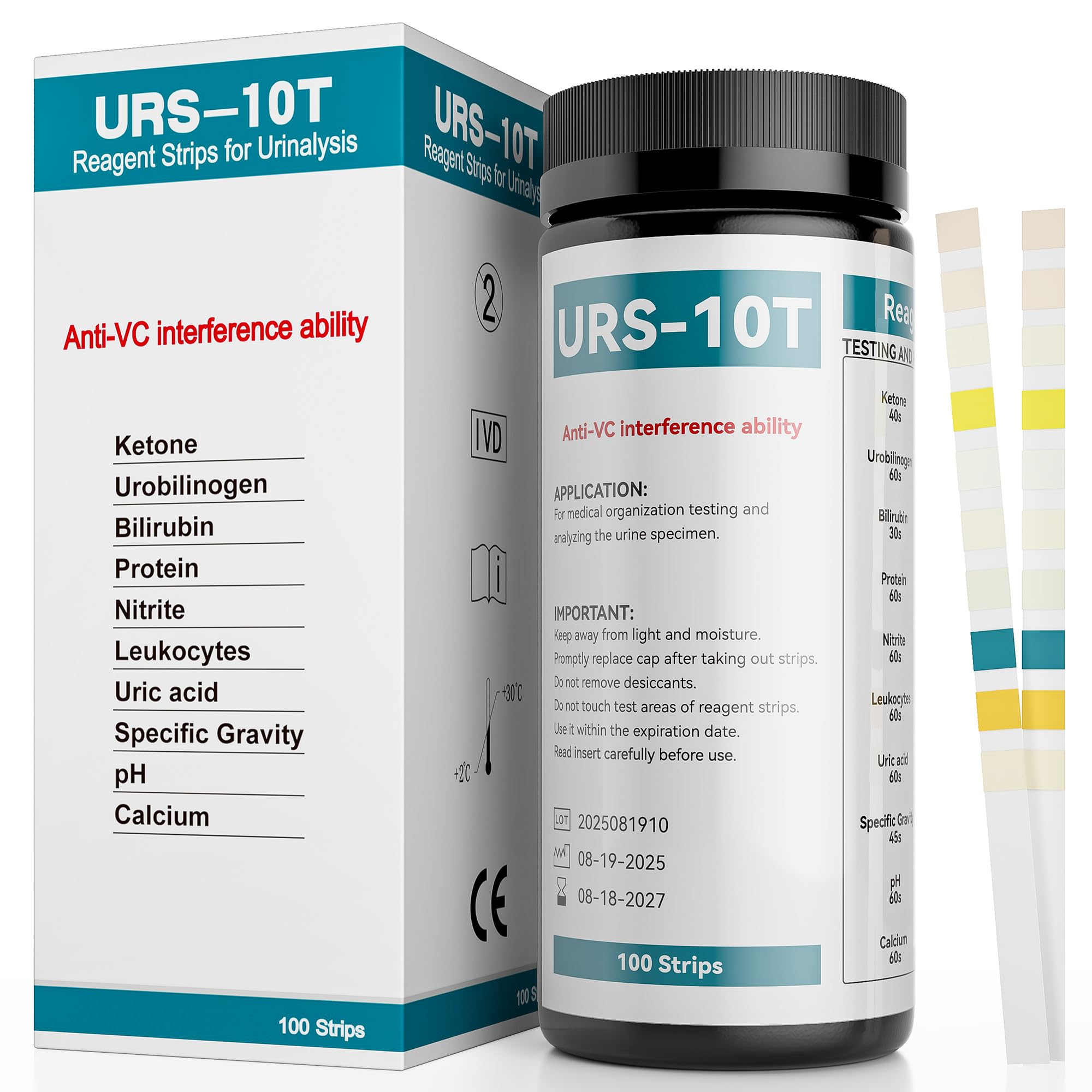 Photo 1 of 10-in-1 Urine Test Strips, UTI Test Strips for Urinalysis Full Panel, Ketone Test Kit at Home, 100 Count