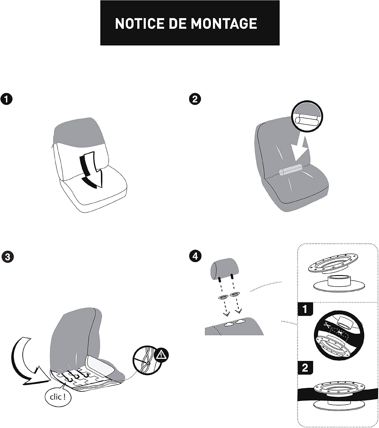 DBS - Car Seat Covers, black, 2 sièges avant - Image 5