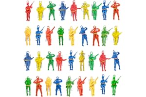 ArtCreativity Mini Paratroopers with Parachutes, Bulk Pack of 36, Vinyl Parachute Men Toy in Assorted Colors, Durable Plastic