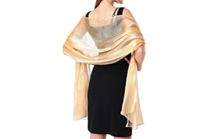 Ladiery Sheer Crepe Shawls and Wraps for Formal Evening Party,Women Soft Shimmer Light-weight Travel Festival Shawl