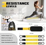 WOQQW Resistance Bands Set with Ankle Straps and Cuffs 3 Levels 10/20/30 lb view 6