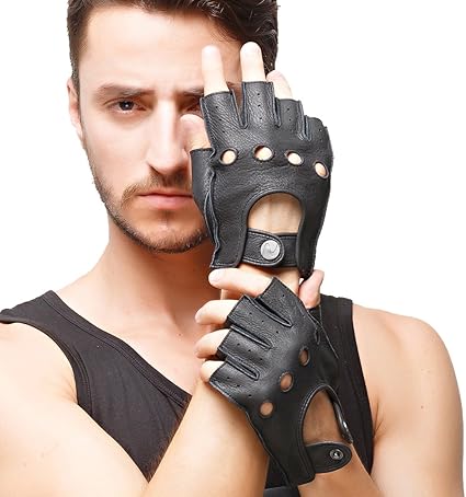 Deerskin fingerless driving gloves Outlet