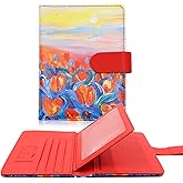 Melsbrinna RFID Passport Holder for Travel, Unisex Adults, Red, PU Leather, RFID Blocking, Passport Cover