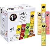 4C Powder Drink Mix Packets, Iced Tea Variety 1 Pack, 44 Count, Singles Stix On the Go, Refreshing Sugar Free Water Flavorings