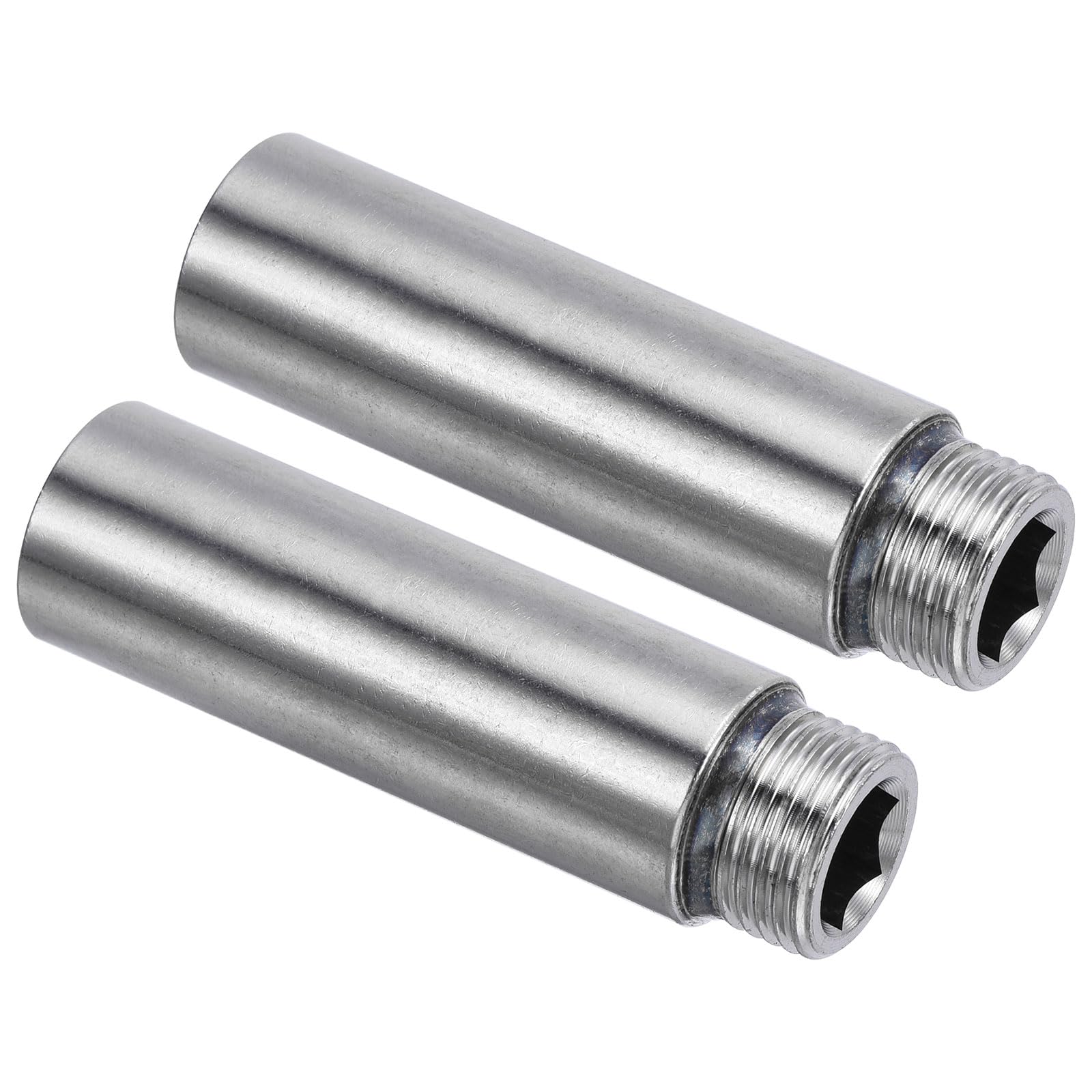 PATIKIL Shower Head Extension Arm, 2 Pack Stainless Steel G1/2 Male to Female Thread 70mm Length Pipe Fitting Shower Head Extender