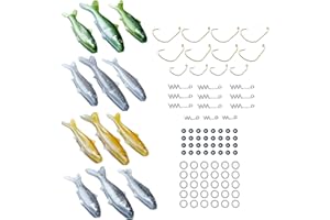 Banjo Minnow 102 Piece Kit + Lifelike Lure for All Fish + Durable Material That Catches Fish + Freshwater & Saltwater Fishing Lure + Hooks & Anchors