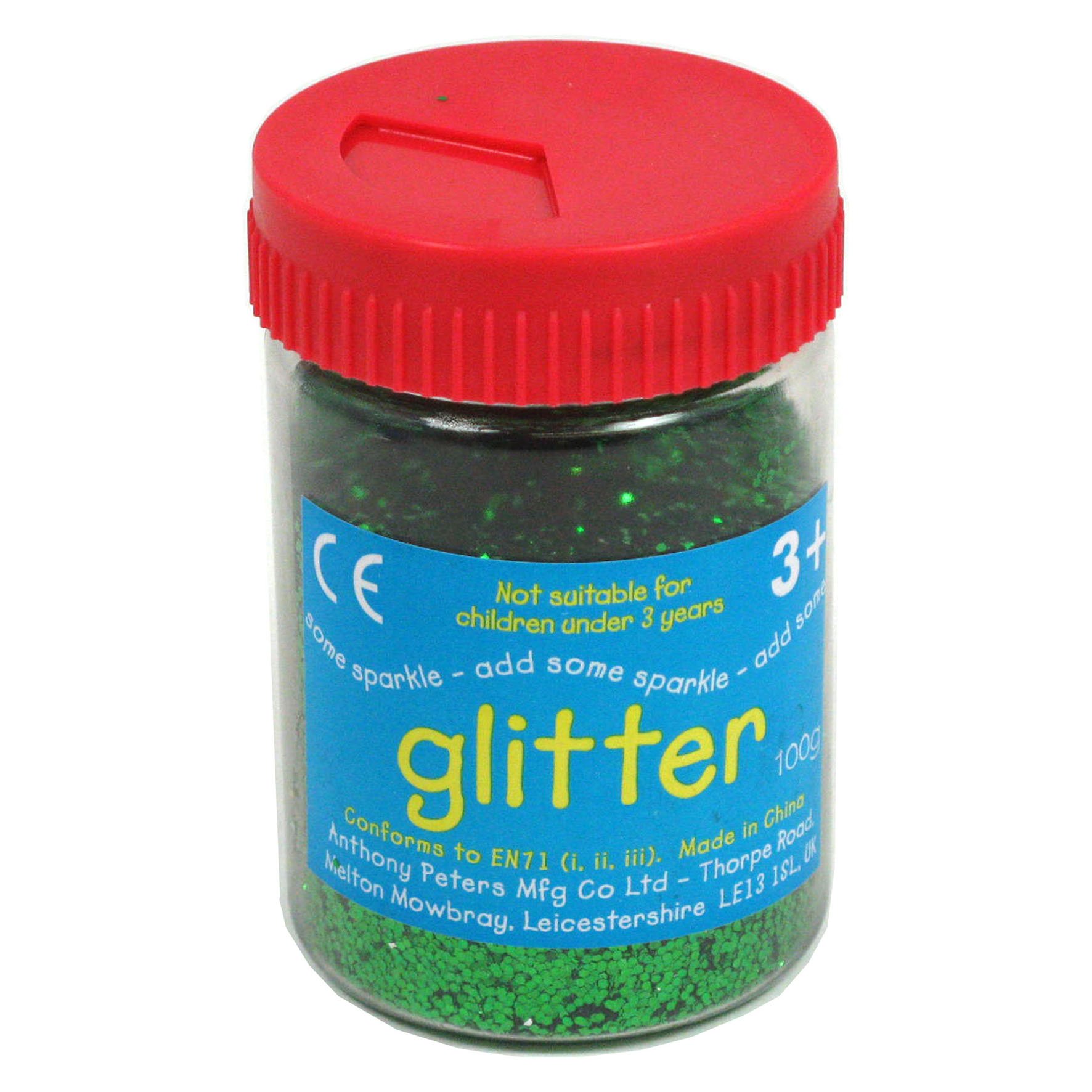 Glitter | 100 Gram tub | Shaker lid for Easy Pouring | Arts and Crafts | Glitter Art | Green
