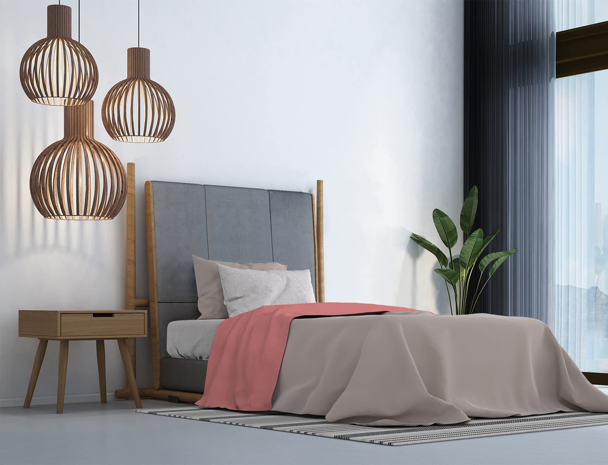 Trendy Chic Bed Set, Coral, Single