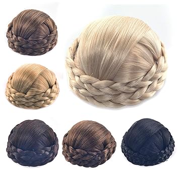Amazon Com Deniya Braided Chignon Clip In Elastic Fake Hair Bun