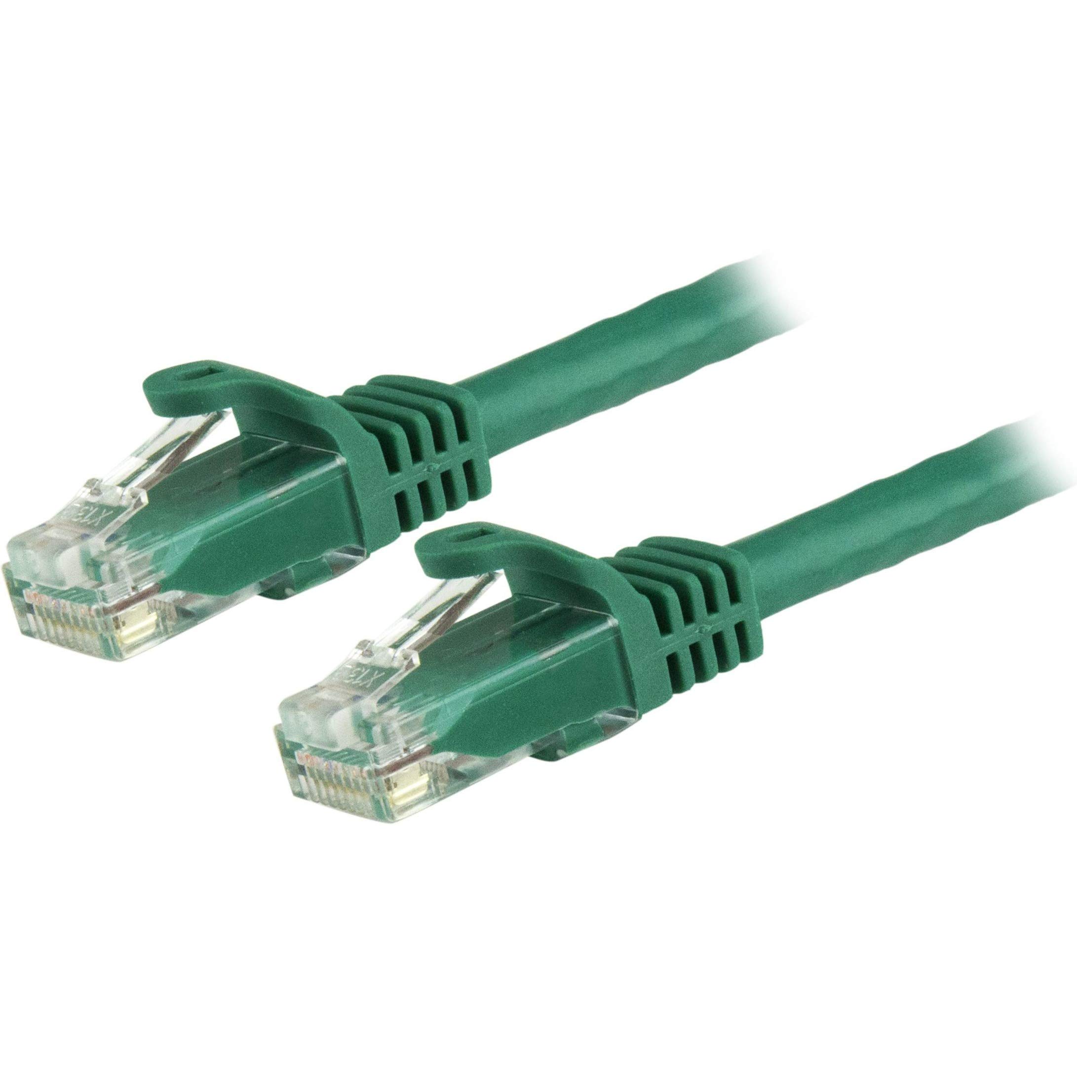 StarTech.com 1.5m CAT6 Ethernet Cable - Green CAT 6 Gigabit Ethernet Wire -650MHz 100W PoE RJ45 UTP Network/Patch Cord Snagless w/Strain Relief Fluke Tested/Wiring is UL Certified/TIA (N6PATC150CMGN)