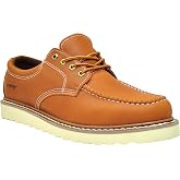 Golden Fox Work Shoe 4" Moc Toe Leather Men's Oxford for Construction &amp; Casual