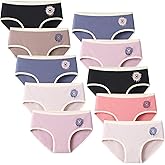Domee Teen Girls Cotton Panties Underwear Briefs Pack of 10