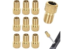 Vesaneae 10 PCS Brass Valve Adapters, Bicycle Presta Tire Valve Adaptor Tools, Bike Pump Adapter for Standard Pump or Air Com