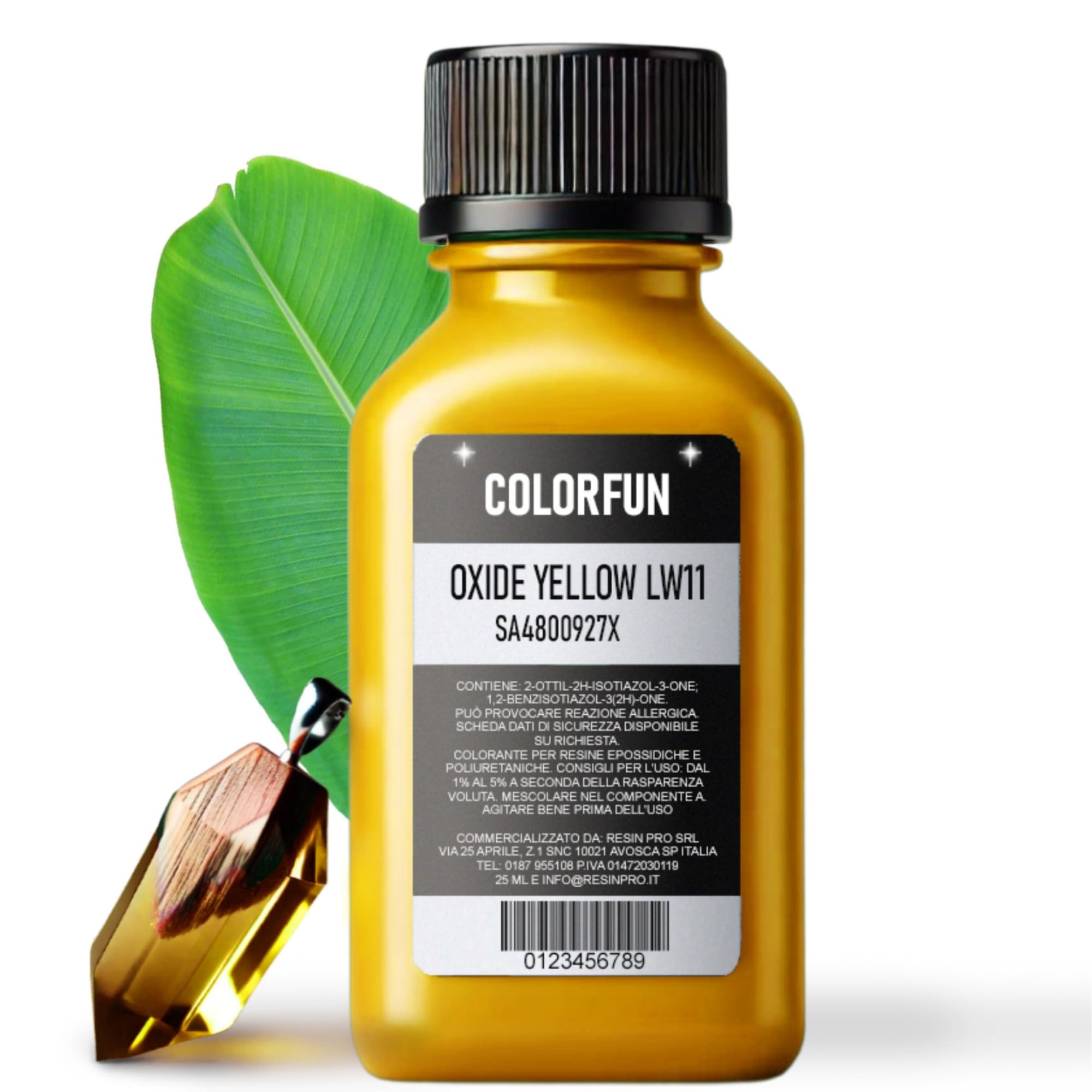 Resin Pro Colour Fun Oxide Yellow Dye Colour, Colouring Liquid for Transparent Epoxy Resin, Ideal for Arts, Hobbies and DIY- 25ml