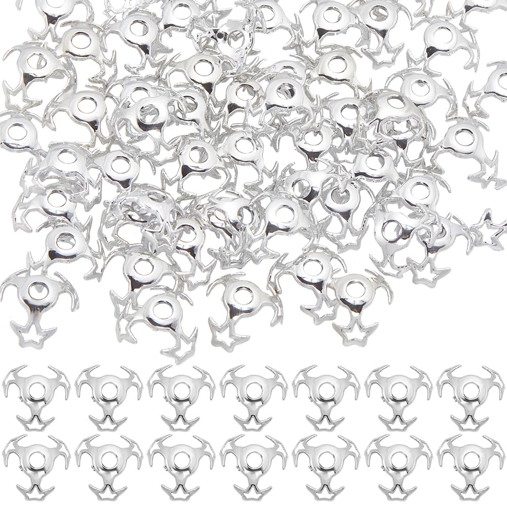 SUNNYCLUE 1 Box 70Pcs 16mm Star Spacer Bead Caps Silver Bead End Caps Bulk Acrylic Hollow Small Star jewellery Spacer Bead Caps Accessories for jewellery Making Earrings Bracelets Necklaces DIY Crafts