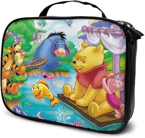 Amazon くまのプーさん魚を見ています 化粧ポーチ 多機能 大容量 コンパクト収納 旅行で持ち運びが簡単 人気 おしゃれ メイクポーチ Qhddp 化粧ポーチ 通販