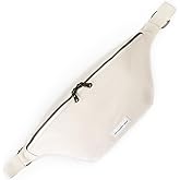 The Peacock Crew Spacious Off White Beige Crossbody Belt Bag in Cotton Canvas – Lightweight Comfortable & Elegant Sling Pouch Travel Safe Design & Daily Use – Dual Zippers Fanny Pack for Men & Women