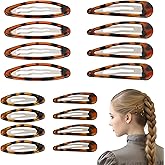 Giantree 16 Pcs Snap Hair Clips, 4 Size Classic Tortoise Metal Hair Clips for Women No Slip Hair Barrettes for Women Girls Various Fine and Thick Hair DIY Hairstyling Accessories