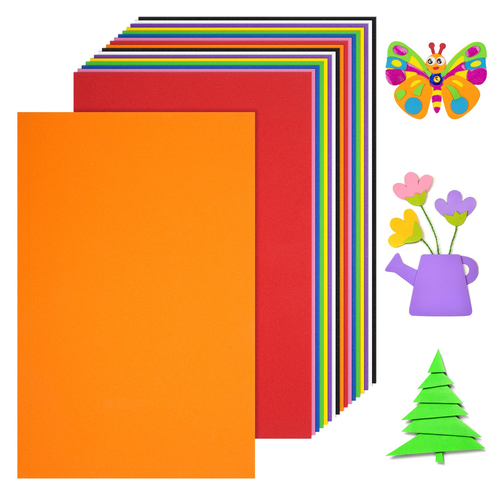 Photo 1 of 18 Sheets Foam Sheets, 9 Colors Eva Foam Paper 5.5 x 8.5 Inch, 2 mm Thick for Arts and Crafts School Project Scrapbooking DIY Cosplay