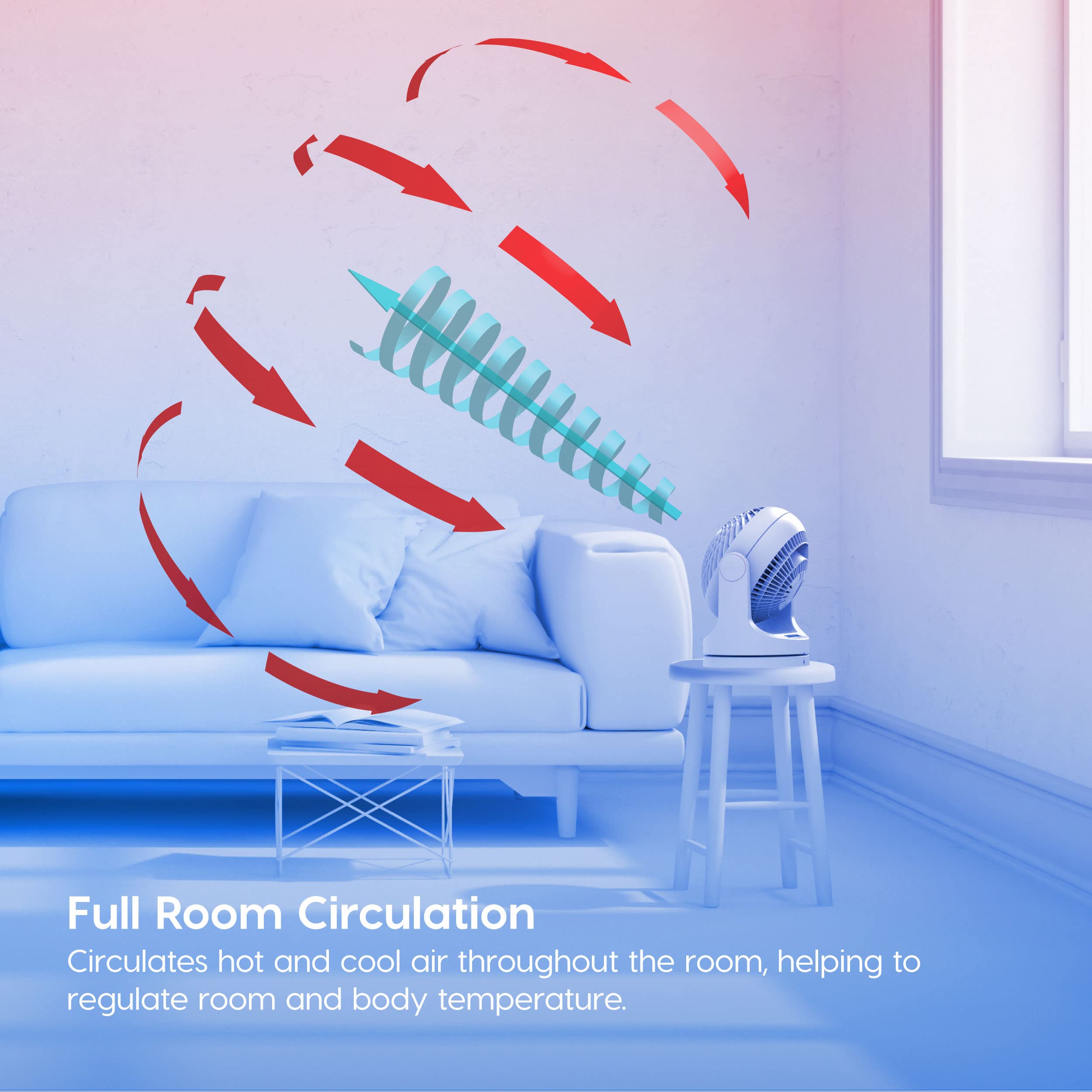 IRIS USA WOOZOO Oscillating Fan, Vortex Fan, Remote Equipped 3-in-1 Fan w/ Timer/ Multi Oscillation/ Air Circulator/ 3 Speed Settings, 46ft Max Air Distance, Medium, Black
