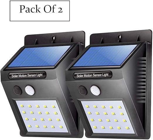 Mobican Solar Wireless Security Motion Sensor Night Light - 20 LEDs Bright for Outdoor/Garden