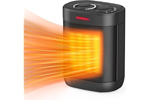 OPRUNSY 1000W PTC Ceramic Small Space Heaters with Overheating & Tip-Over Protection, Portable Electric Mini Heater Fast Quiet Heating for Office Bedroom Desk
