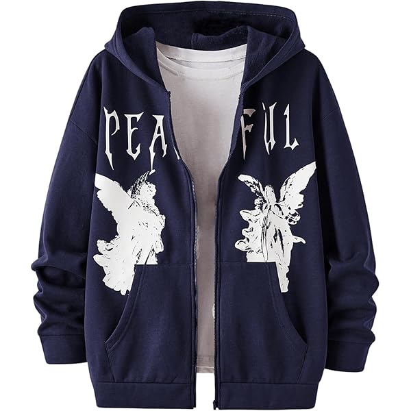 Amazon.com: SHENHE Men's Zip Up Hoodie Wings Cross Print