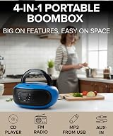 Grouptronics GTCDR-501 Small Portable CD Player with Speakers FM USB AUX IR view 2