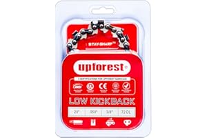 UPFOREST 20 Inch Chainsaw Chain, 3/8" Pitch, 050'' Gauge,72 Drive Links Fits Stihl MS391,MS311,Husqvarna 365,455 Rancher, 460 Rancher,576XP,Poulan PR5020,Echo CS-7310P,CS-7310PW,Makita More- 33RS72 (72ELP72X1)