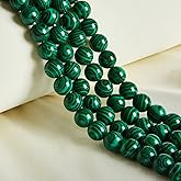 60pcs 6mm Natural Malachite Beads Gemstone Beads Round Loose Beads for Jewelry Making