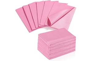Makartt Disposable Nail Mats: 50Pcs Easy to Clean,3 Ply Waterproof Nail Table Desk Towel for Manicure Pedicure, Versatile for Tattoo & Dental Bibs, Salon Nail Tech & Home DIY Nail Art Supplies Pink