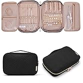 BAGSMART Jewelry Organizer Bag Travel Jewelry Storage Cases for Necklace, Earrings, Rings, Bracelet, Black