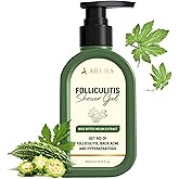 ABERA High-Performance Folliculitis Body Wash with Wild Bitter Melon Extract, BHA Shower Gel, Reduces Back Acne & Keratosis Pilaris, Folliculitis Treatment, Acne Body Wash for Sensitive Skin, 10.14 oz