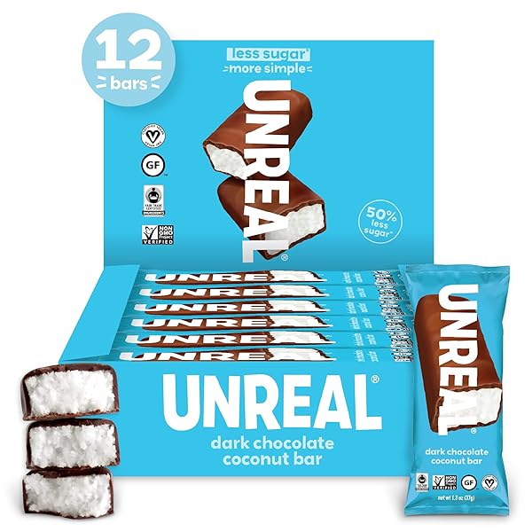 UNREAL DARK CHOCOLATE COCONUT BARS | CERTIFIED VEGAN,...