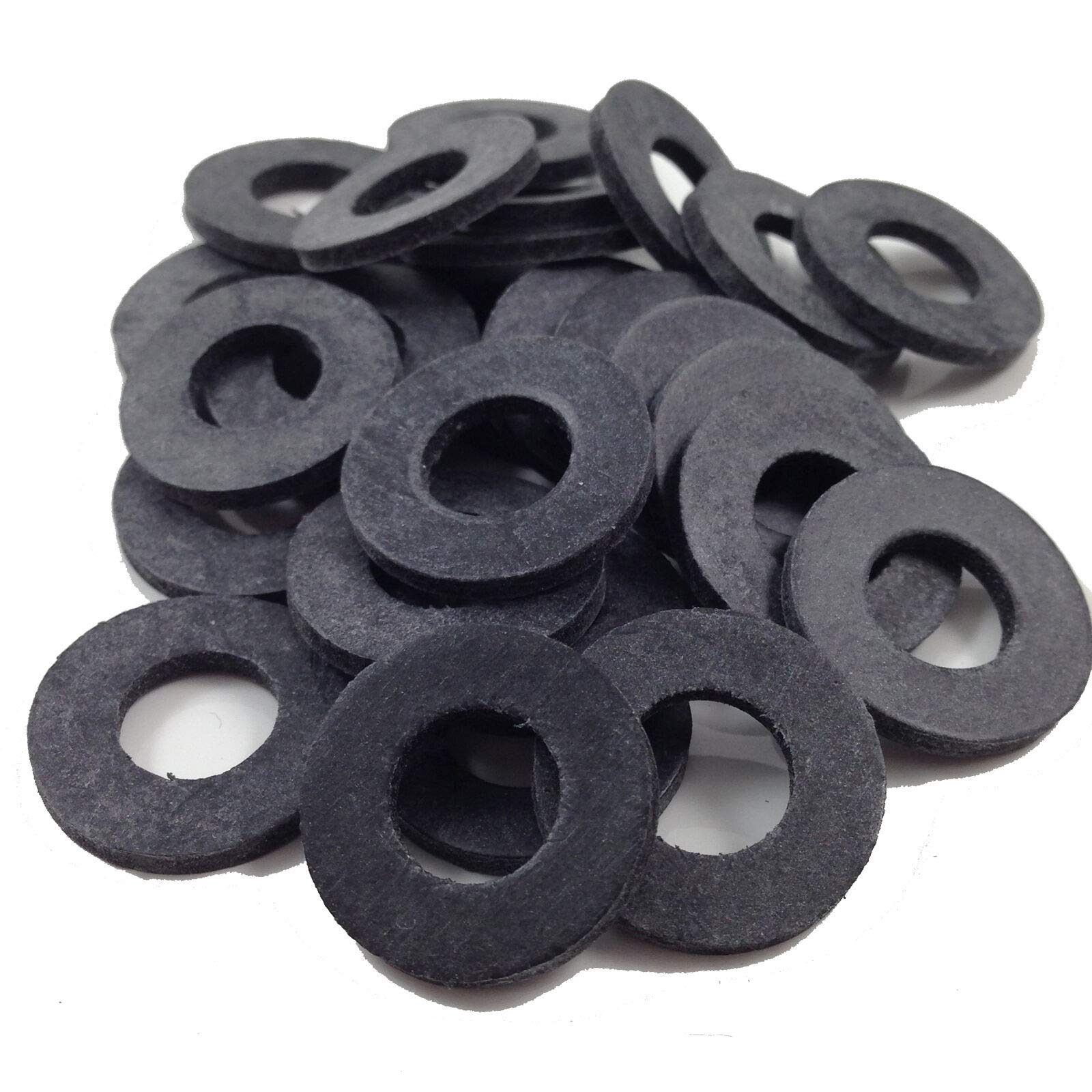 TERF® M16 Black Rubber Flat Washer M16 / 16mm ID (Hole) x 30mm OD x 3mm Thickness Flat Rubber Washers - Pack of 10