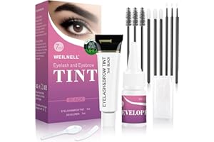 LUCKY CAT Eyelash & Eyebrow Color Kit, Professional Black Lash & Brow Color Kit, Instant Eyelash & Eyebrow Kit with Natural Bushy Effects, Easy to Use for Salon Home Use 7ml