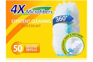 LANARP 360 Duster Refills for Swiffer, Refill Kit with 50 Dusters for Cleaning Home & Car, Heavy Duty Multi Surface