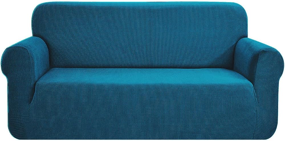 SAMSTEX 3 Seater Sofa Cover Teal 1-Piece Stretch Slipcover